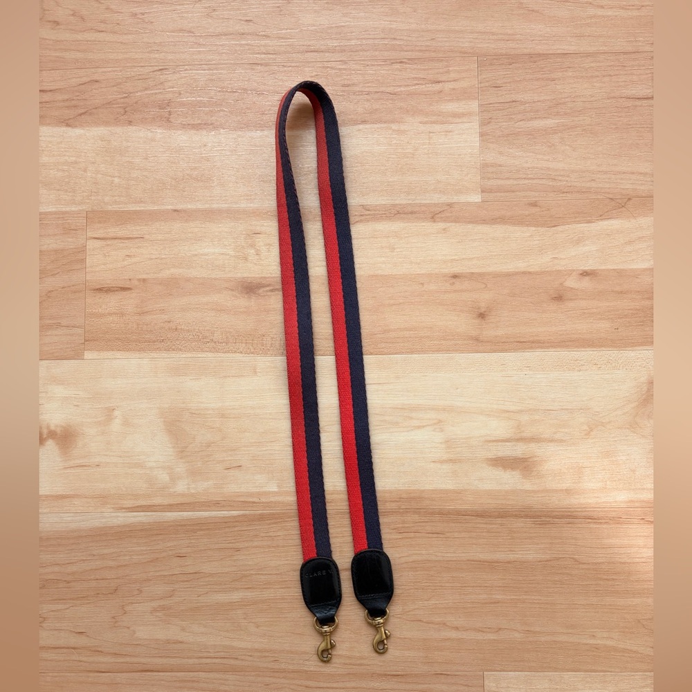Clare V Red and Navy Striped Crossbody Bag Strap